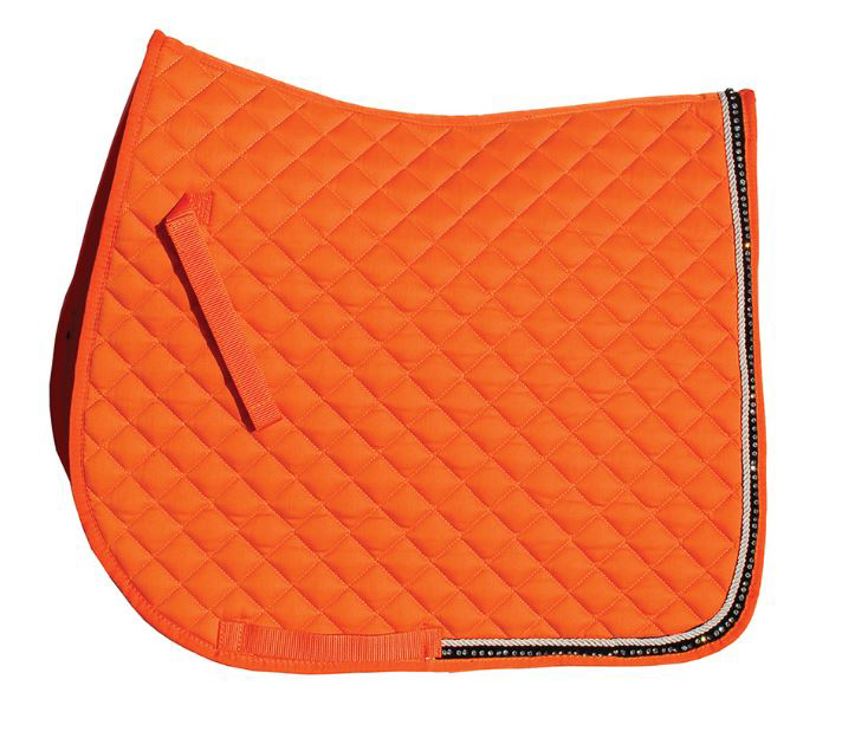 Tangerine Rhinegold Diamante Saddlecloth