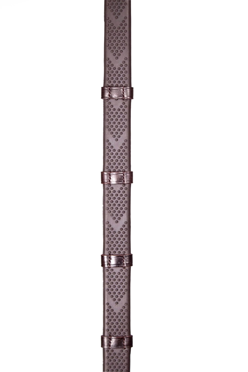 Brown Henry James V-Grip Rubber Reins with Stoppers