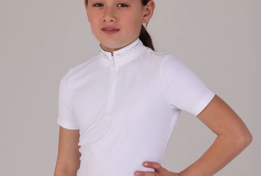 White Aubrion Optima GX Show Shirt - Young Rider
