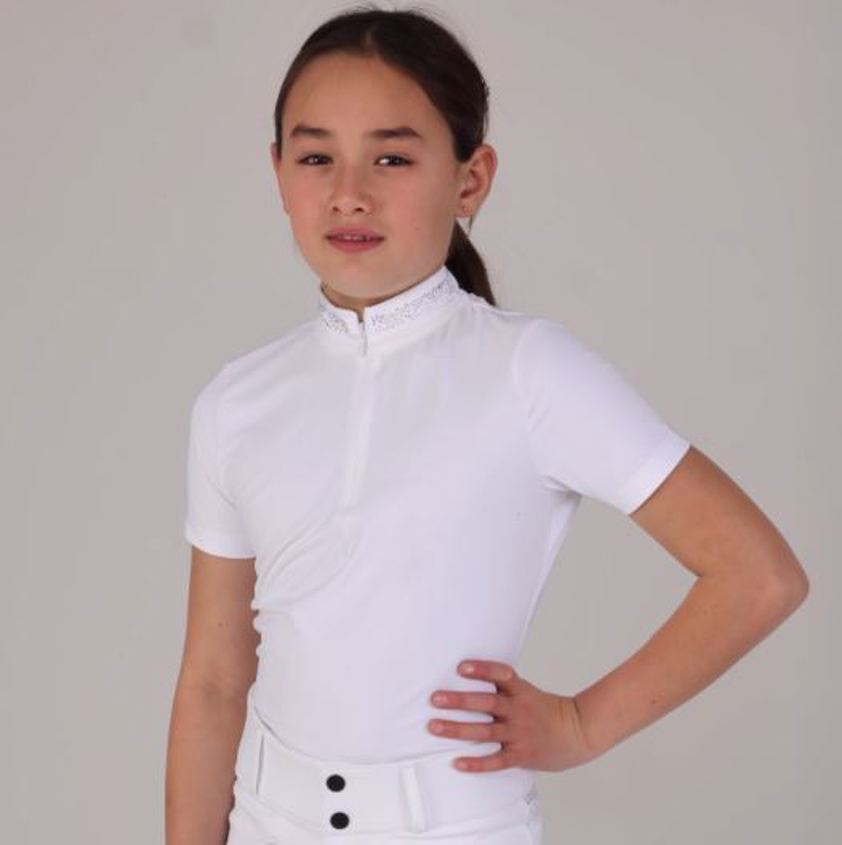 White Aubrion Optima GX Show Shirt - Young Rider