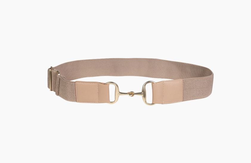 Beige/Gold Elastic Snaffle Belt