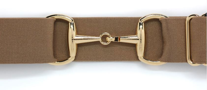 Beige/Gold Elastic Snaffle Belt