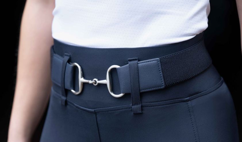 Navy/Silver Elastic Snaffle Belt