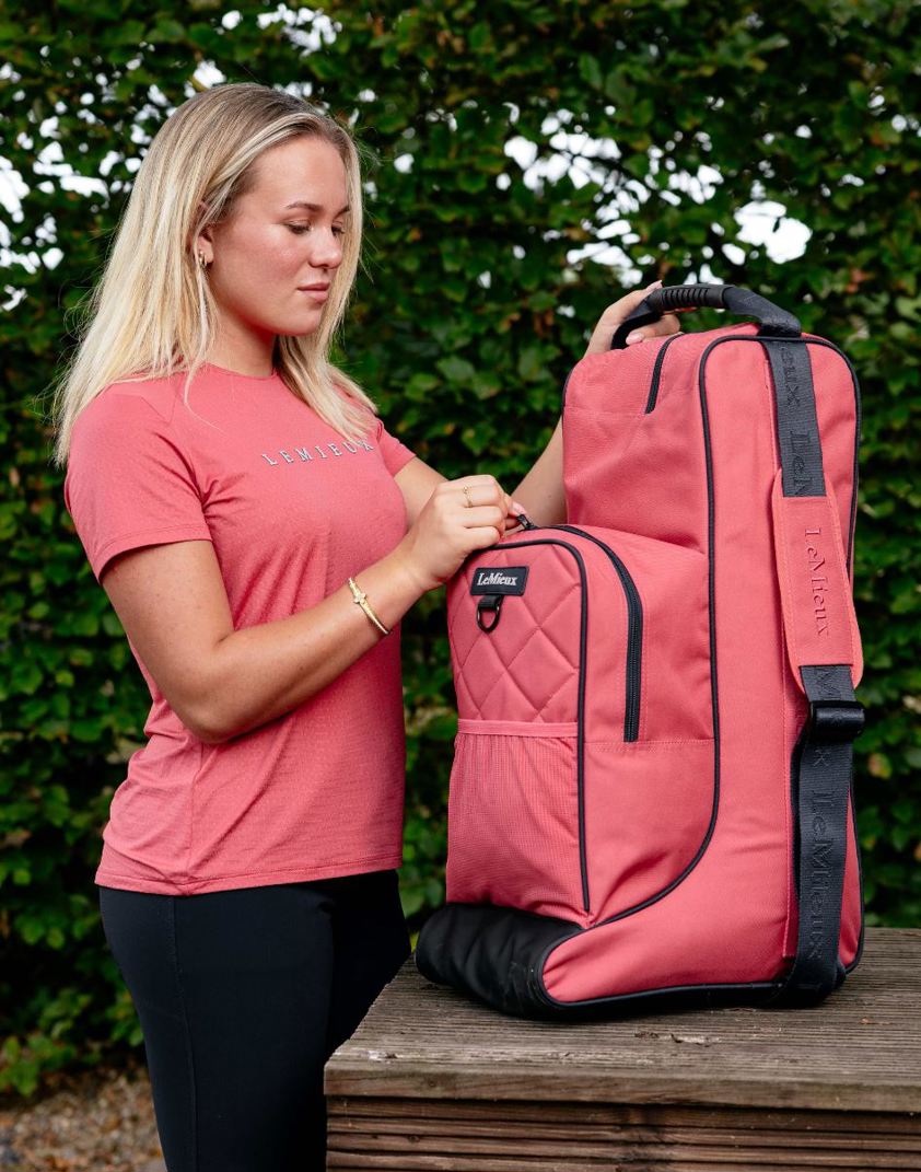 Cranberry LeMieux Hat and Boot Bag