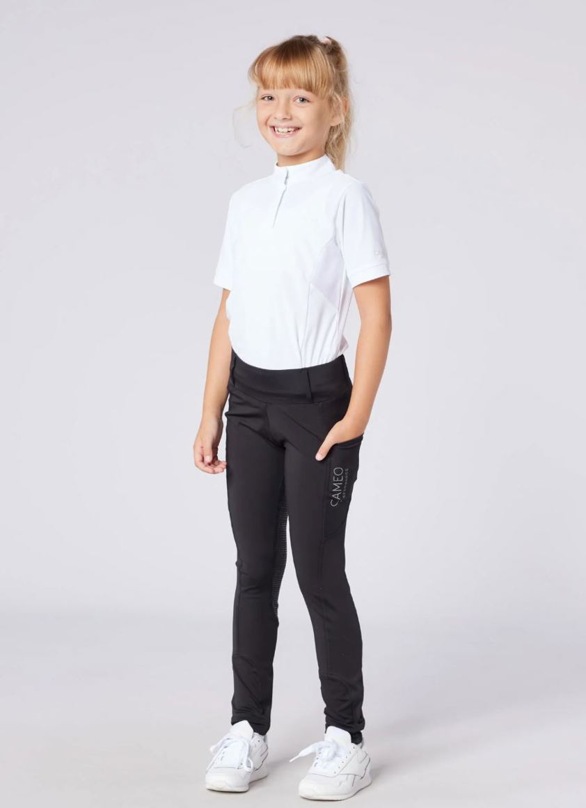 Black Cameo Junior Performance Riding Tights