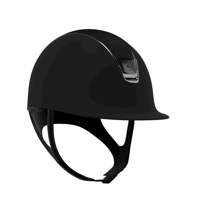 Black Samshield 2.0 Premium Alcantara with Leather Top Black Chrome Blazon & Trim
