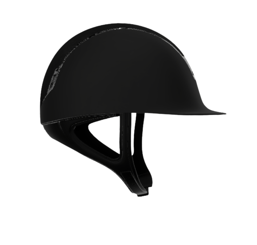 Black Samshield 2.0 Premium Alcantara with Leather Top Black Chrome Blazon & Trim