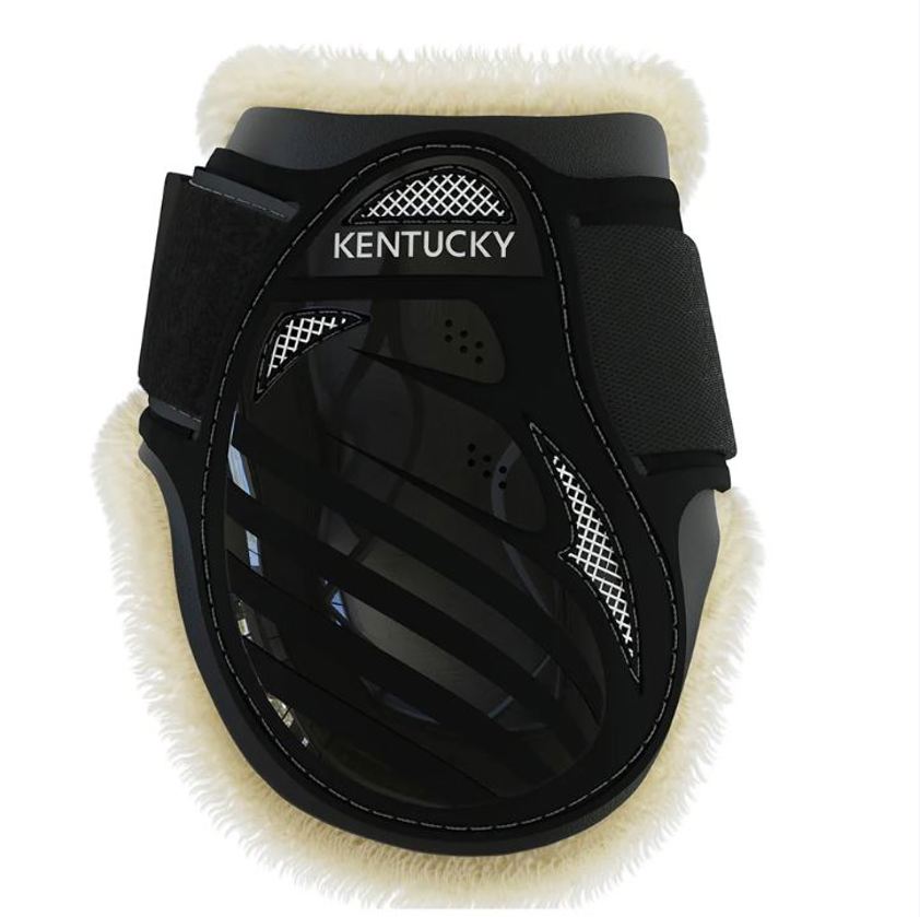 Black Kentucky Vegan Sheepskin Young Horse Fetlock Boots