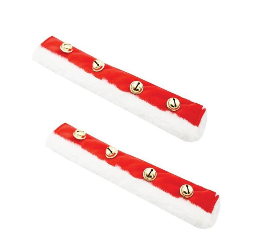 Red/White Sleigh Bell Bridle Accessories (Pair)