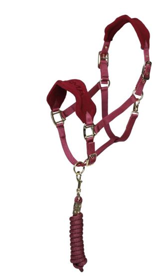 Burgundy ARMA Fleece Headcollar & Lead Rope