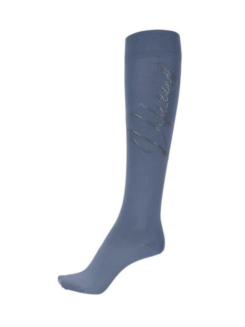 Dove Blue Pikeur Socks With Rhinestuds