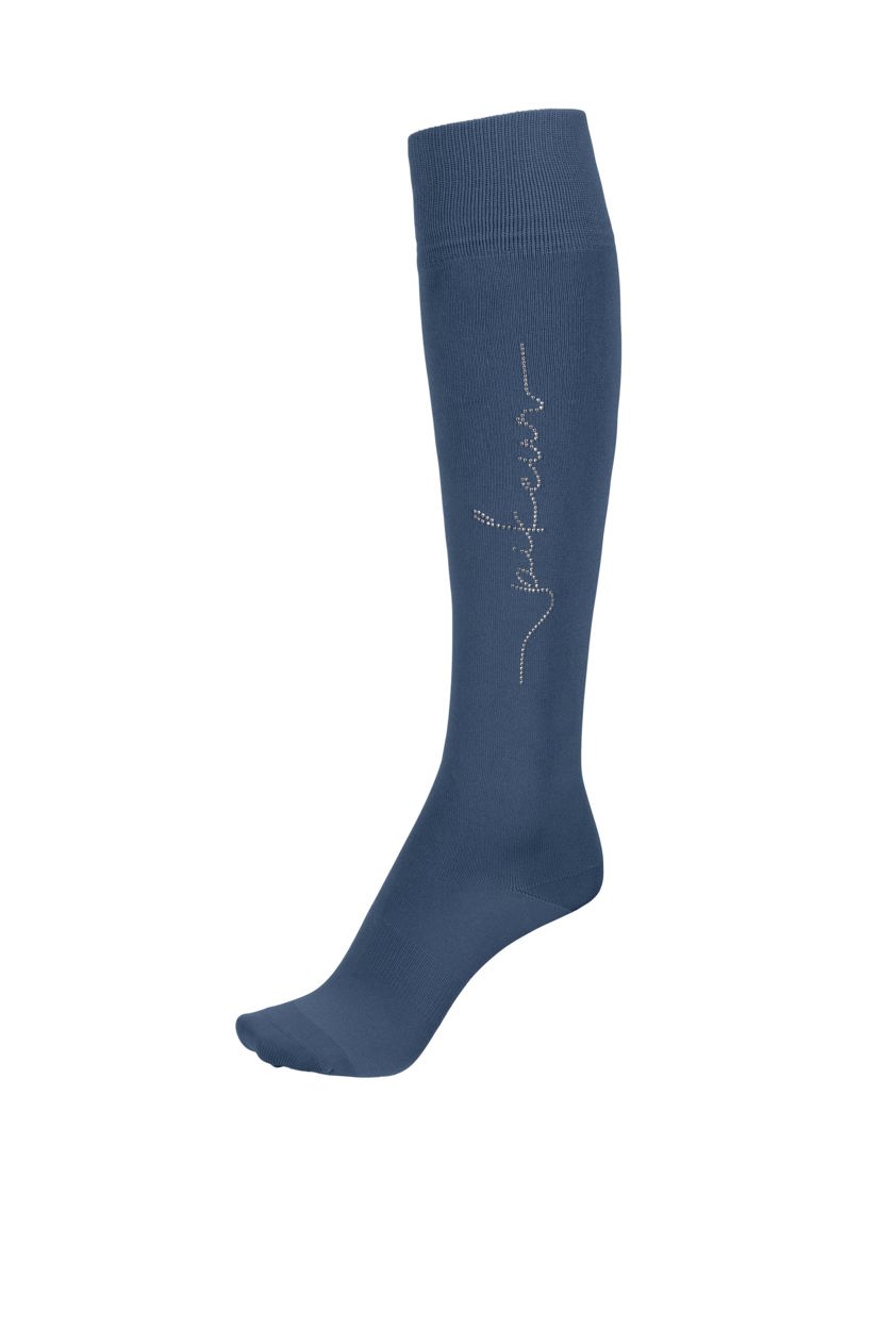 Vintage Blue Pikeur Socks With Rhinestuds