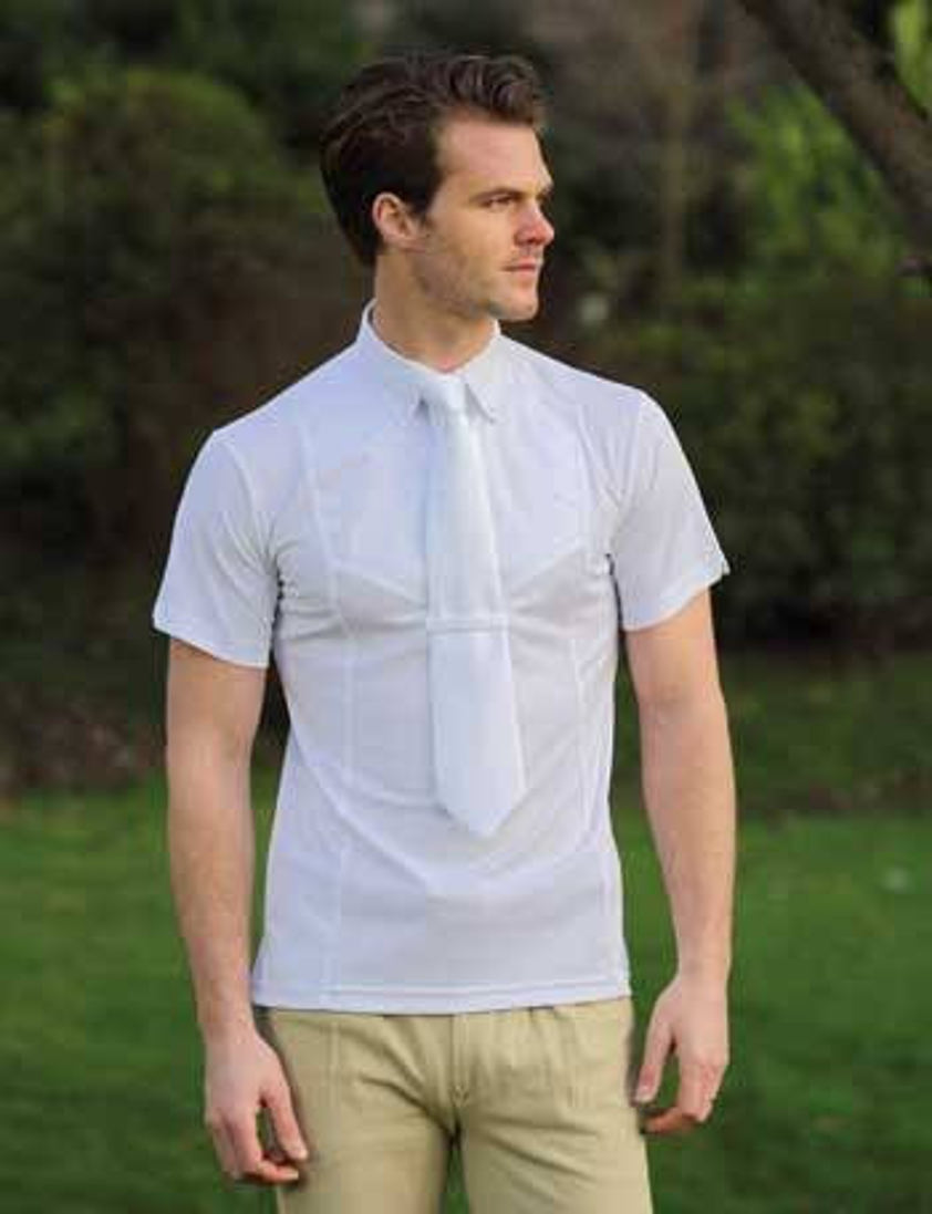 White Mens Short Sleeve Show Shirt