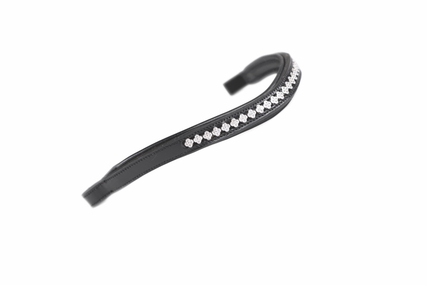 Black Gara Flower Diamante Browband