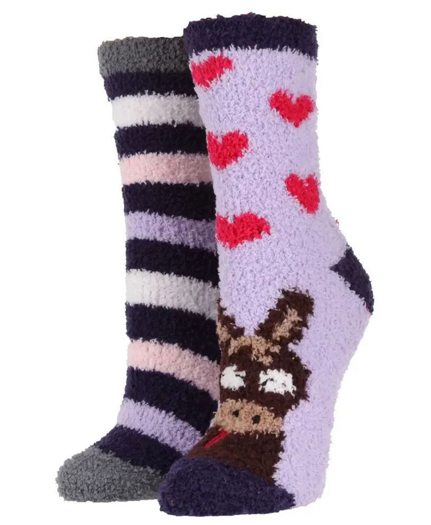 Horses and Stripes Wild Feet Junior Fluffy Socks