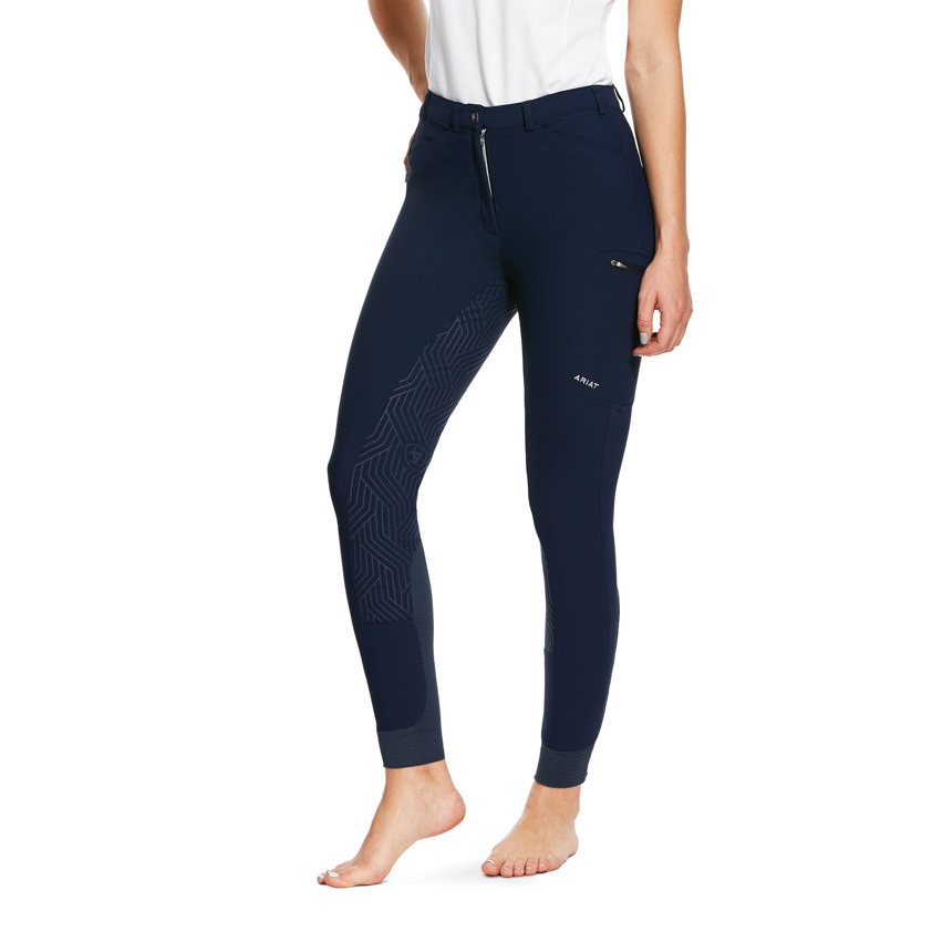 Navy Ariat Ladies Triton Grip Knee Patch Breeches