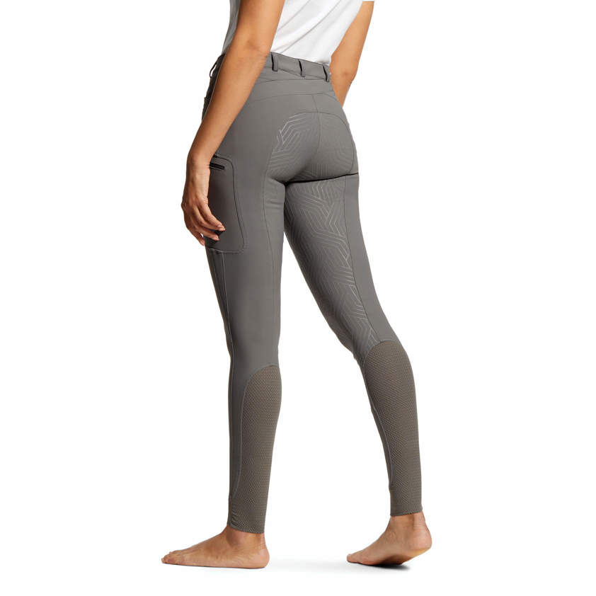 Grey Ariat Ladies Triton Grip Knee Patch Breeches