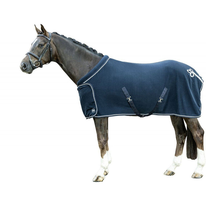 Navy/Silver Fleece Show Rug with Collar