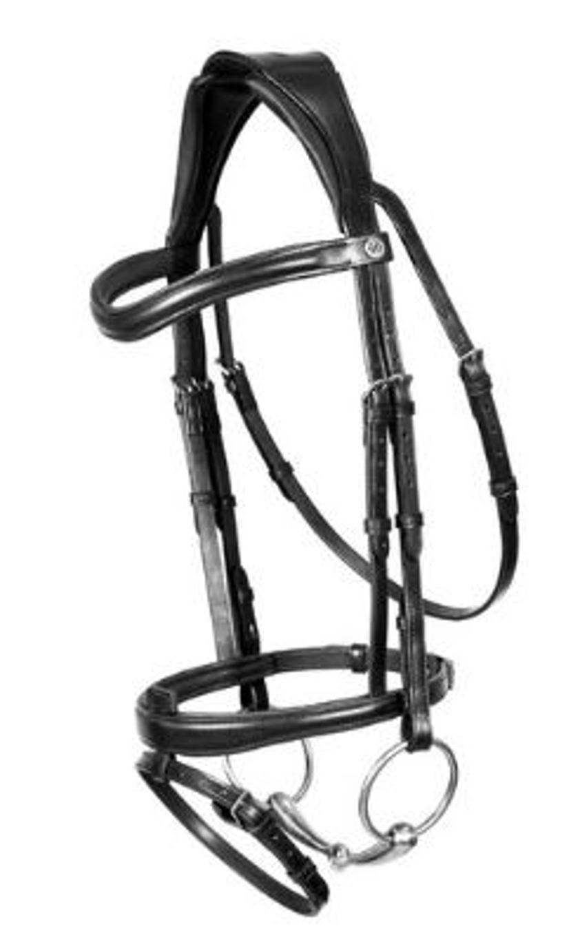 Black Henry James Flash Bridle with Flexure Curve Headpiece