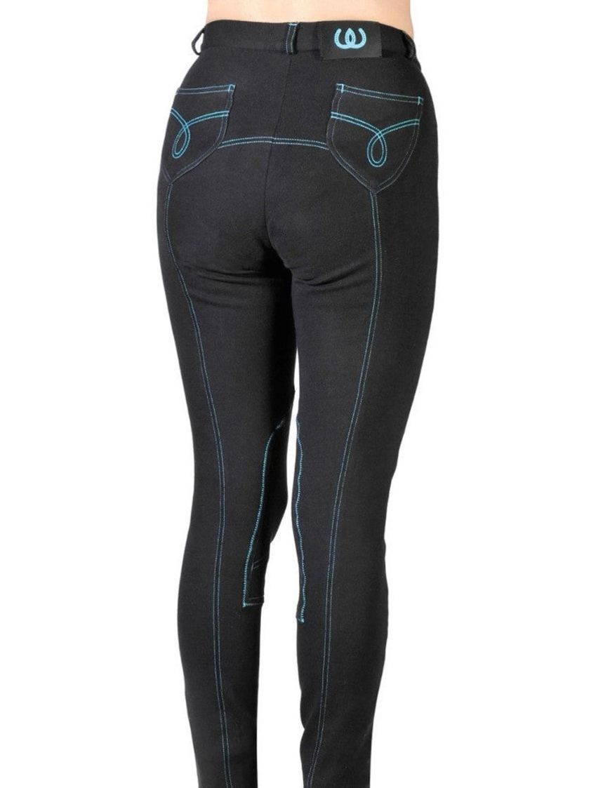 Black/Bright Blue DISCBridleway Ladies Banbury Jodhpurs