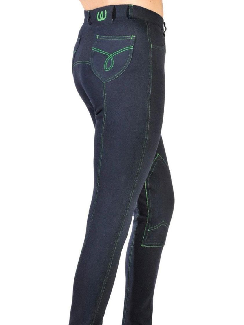 Navy/Lime DISCBridleway Ladies Banbury Jodhpurs