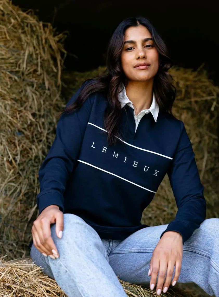 Navy LeMieux Rochelle Rugby Shirt