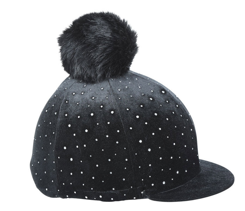 Black Velvet Sparkle Hat Cover