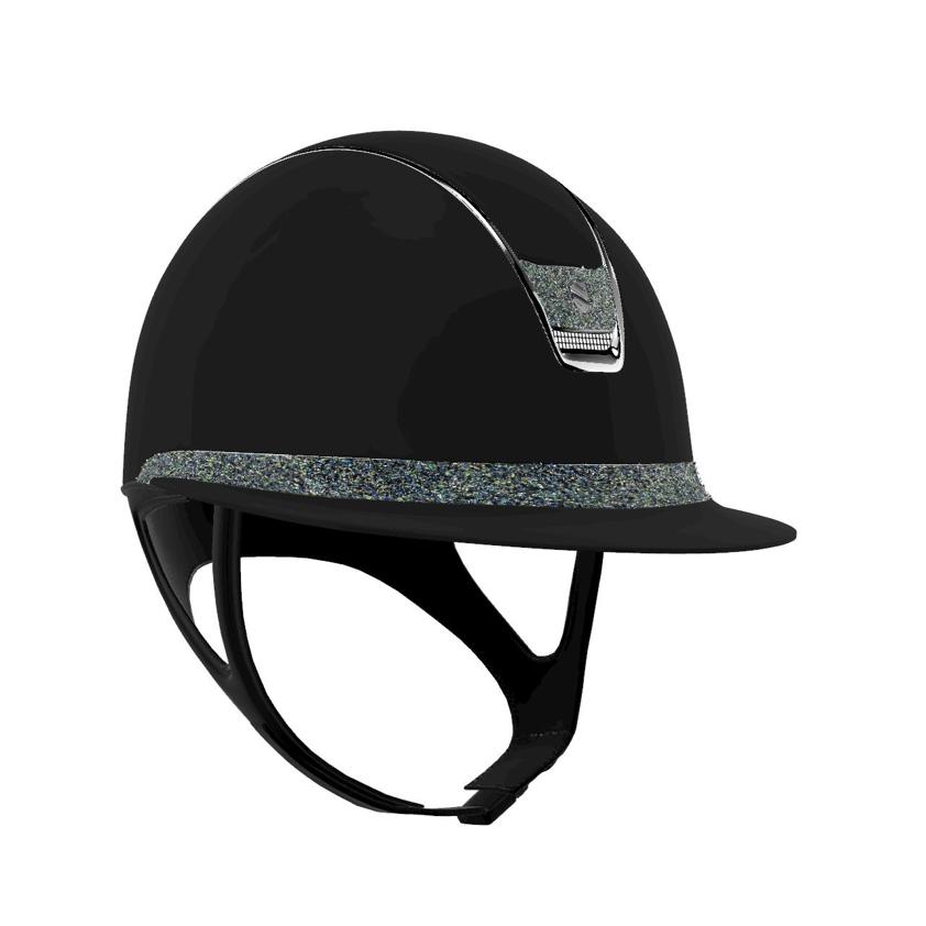 Black Miss Shield Shadowmatt 2.0 with Ocean Depth Blazon & Front Band Black Chrome Trim