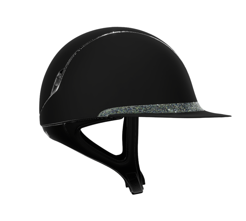 Black Miss Shield Shadowmatt 2.0 with Ocean Depth Blazon & Front Band Black Chrome Trim