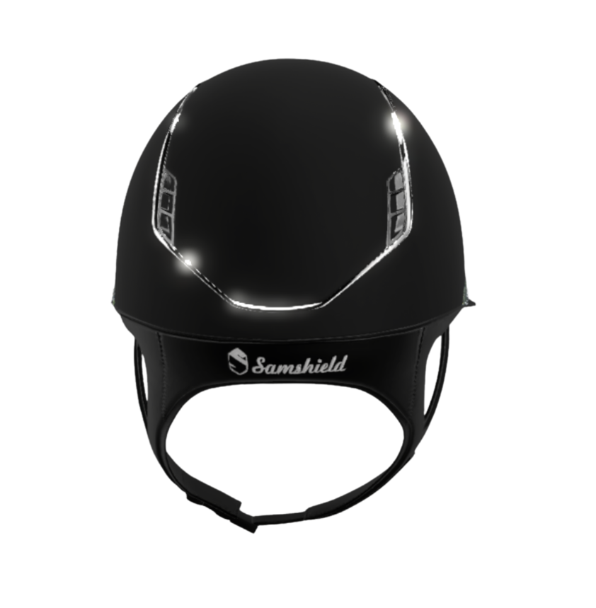 Black Miss Shield Shadowmatt 2.0 with Ocean Depth Blazon & Front Band Black Chrome Trim