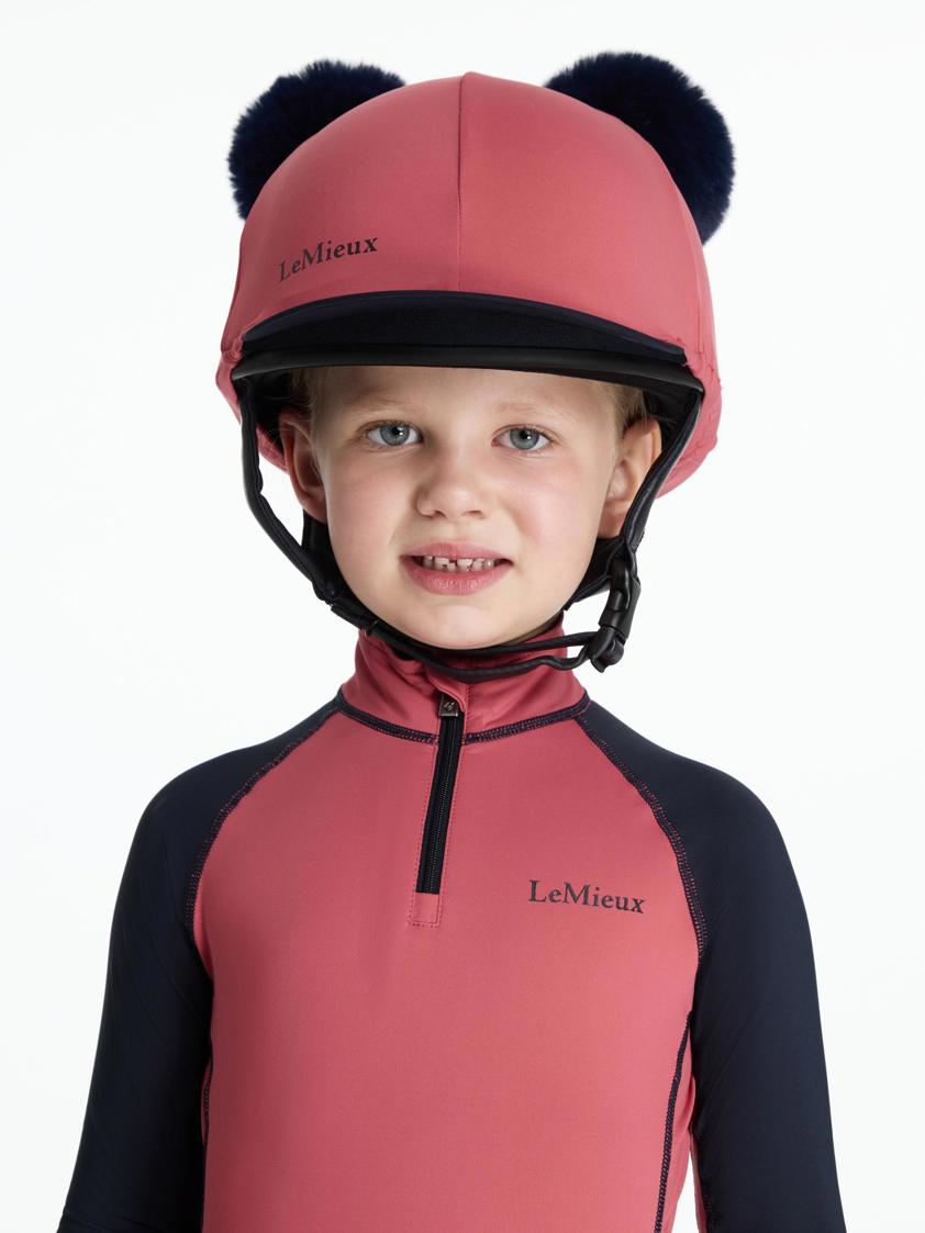 Cranberry LeMieux Mini Double Pom Hat Silk