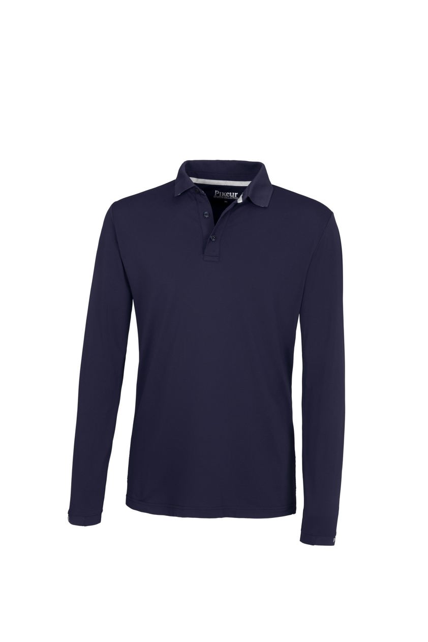 Navy Pikeur Noah Longsleeve Polo Mens