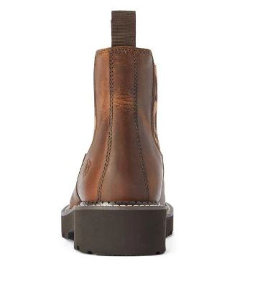 Distressed Brown/Leopard Ariat Junior Fatbaby Chelsea Western Boot