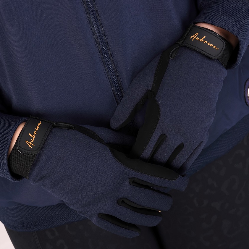 Navy Aubrion Team Winter Riding Gloves