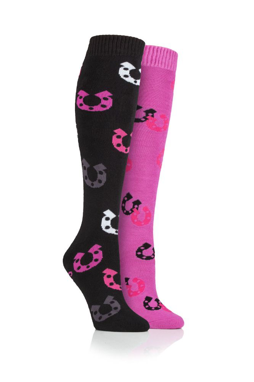 Black/Pink Stormbloc Horseshoe Socks (Twin Pack)