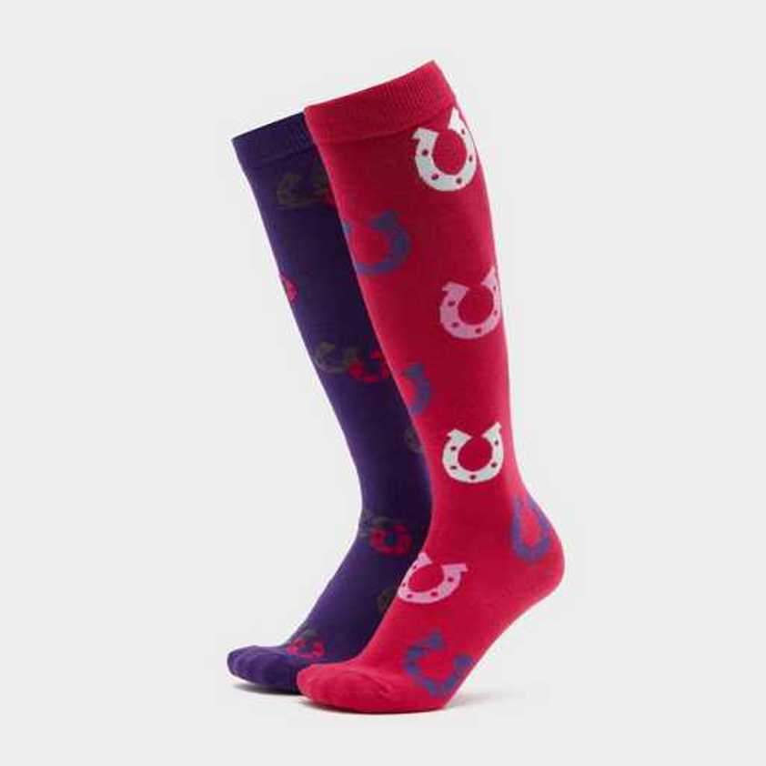 Raspberry/Purple Stormbloc Horseshoe Socks (Twin Pack)