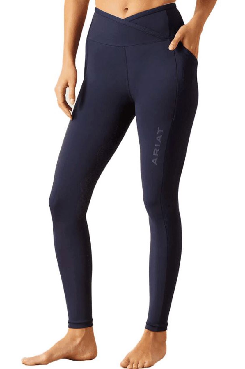Navy Eclipse Ariat Chic Eos Half Grip Riding Tight