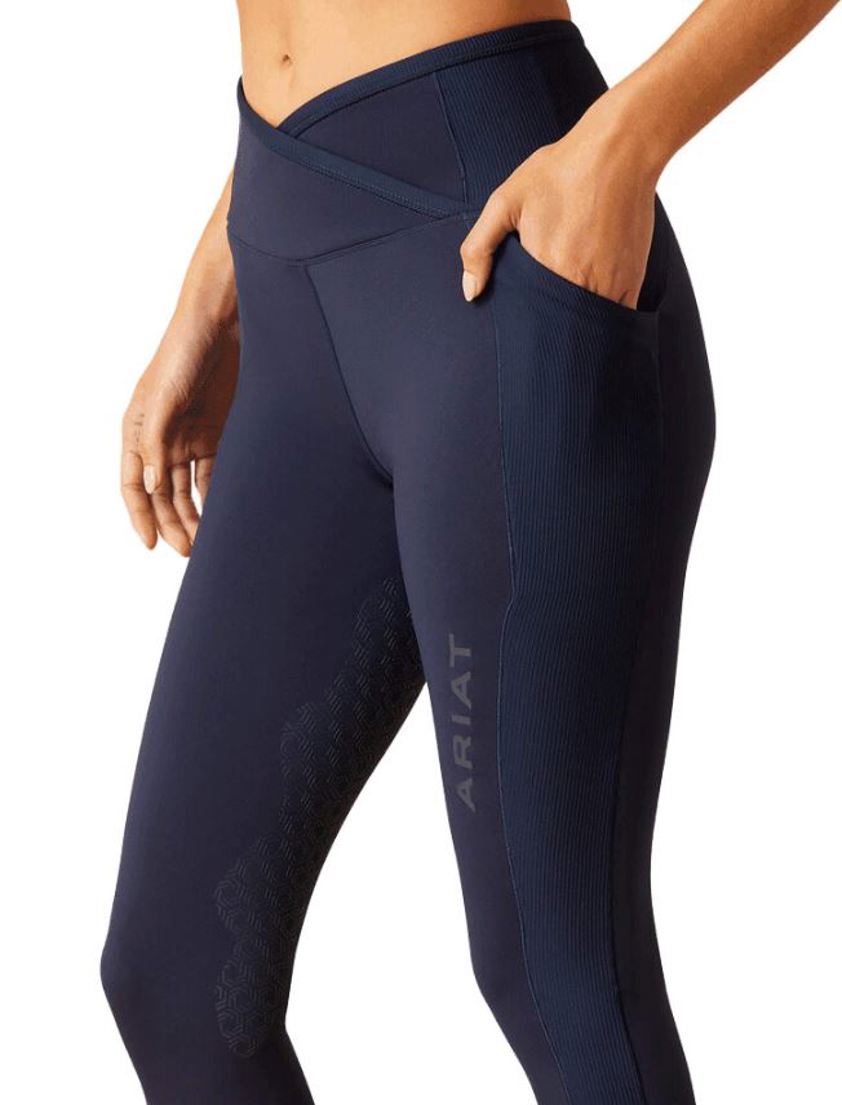 Navy Eclipse Ariat Chic Eos Half Grip Riding Tight