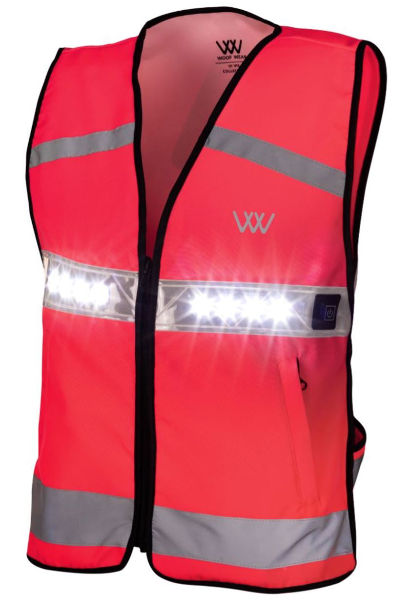 Pink Woof Wear LED Hi Vis Riding Vest