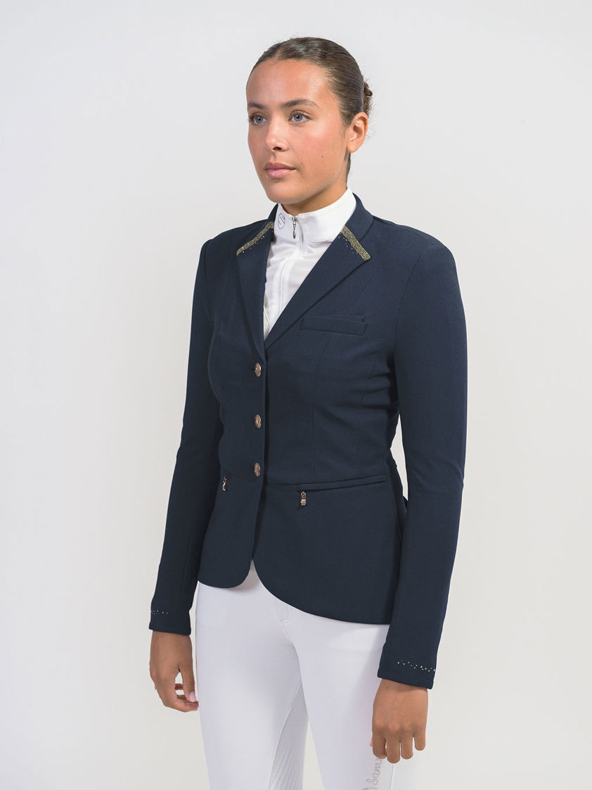 Navy/Champagne Samshield Victorine Crystal Fabric Show Jacket