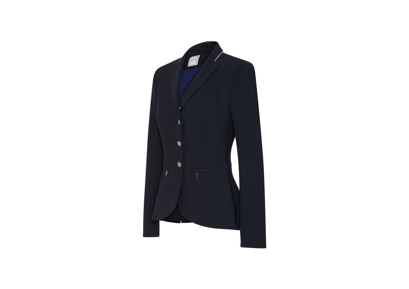 Navy Samshield Victorine Crystal Fabric Show Jacket