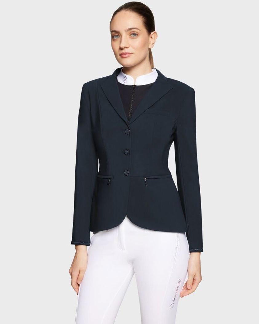 Navy Samshield Victorine Crystal Fabric Show Jacket