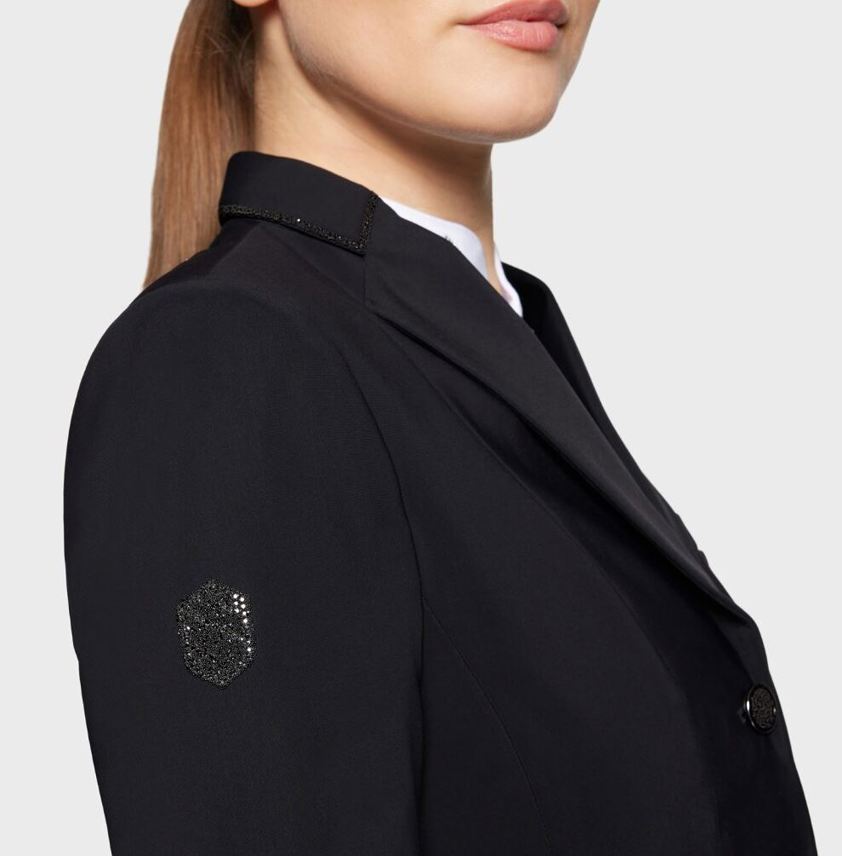 Black Samshield Victorine Crystal Fabric Show Jacket