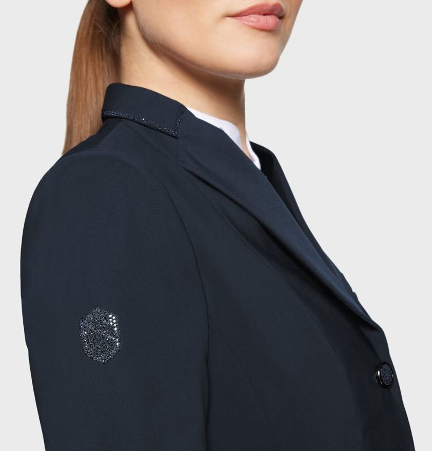 Navy Samshield Victorine Crystal Fabric Show Jacket
