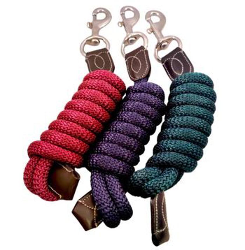 Forest Green Elano Cord Lead Rope With Leather Ends