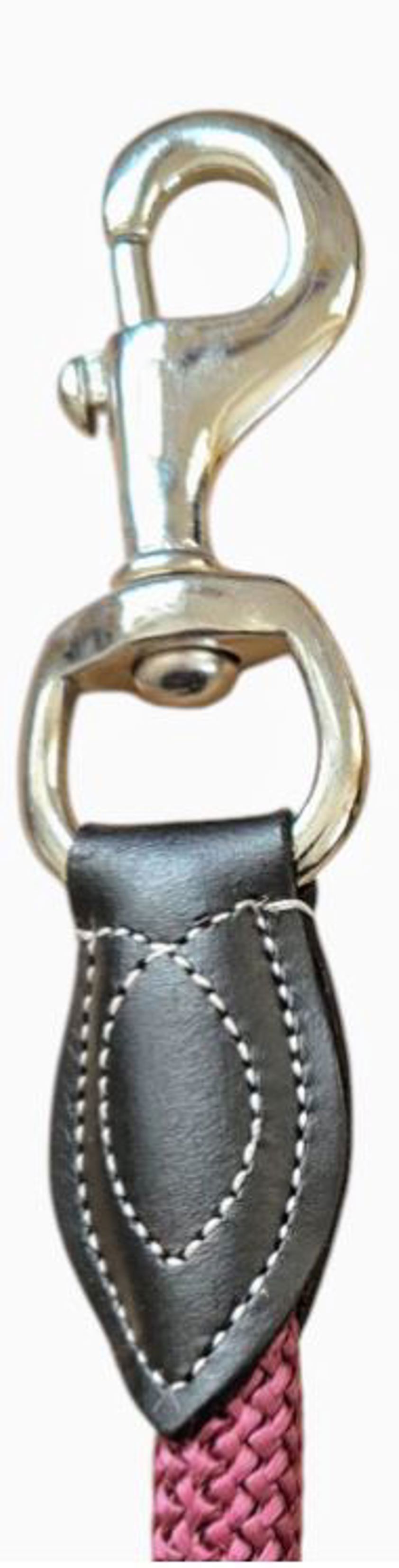 Burgundy Elano Cord Lead Rope With Leather Ends