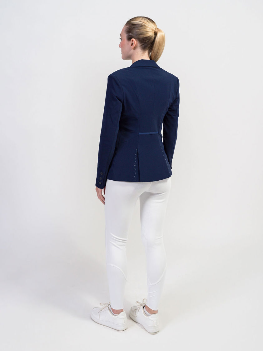 Navy Samshield Louisa Crystal Leaf Show Jacket