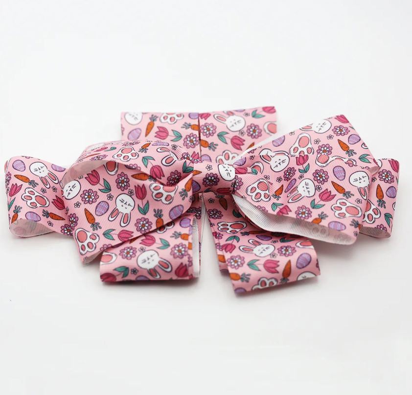 Pink Print Equetech Bunny Rabbit Easter Horse Chest Bow