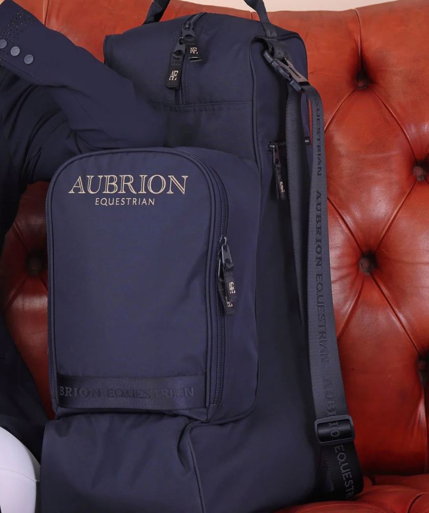 Navy Aubrion Equestrian Hat, Whip And Boot Bag