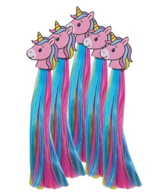 Pink/Blue/Yellow Equetech Unicorn Sparkle Horse Mane Tassels (5 Pack)